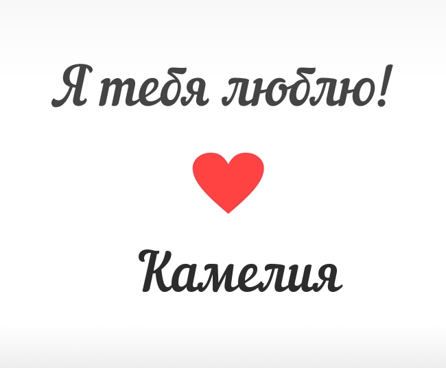 Камелия, Я тебя люблю!