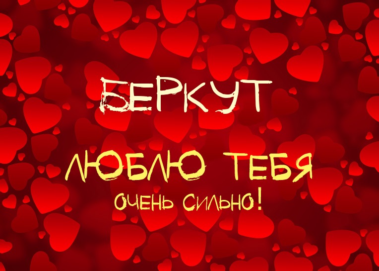 Беркут, люблю тебя очень сильно!
